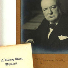 Load image into Gallery viewer, WREN Cypher Officer’s Signed Churchill Portrait Photograph, 1945