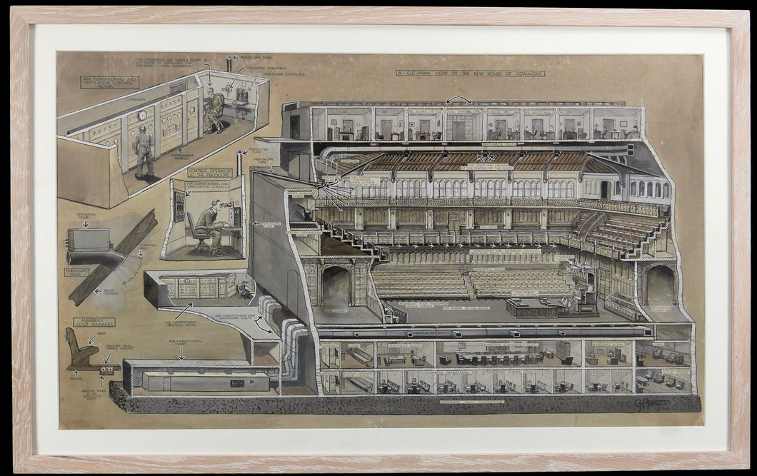 George Horace Davies - A Cut-Away View of the New House of Commons, 1948