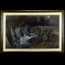 Load image into Gallery viewer, 12th Lancers in Pickfords’ Motors Surprise Uhlans, 1914 - Lionel Edwards (1878-1966)