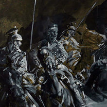 Load image into Gallery viewer, 12th Lancers in Pickfords’ Motors Surprise Uhlans, 1914 - Lionel Edwards (1878-1966)