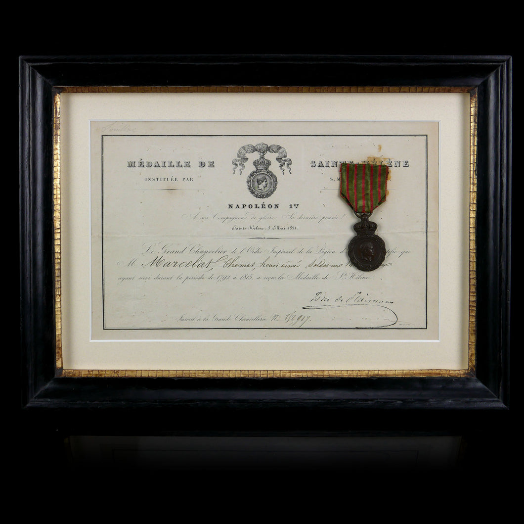 A Napoleonic Infantryman’s St Helena Medal and Award Document, 1857