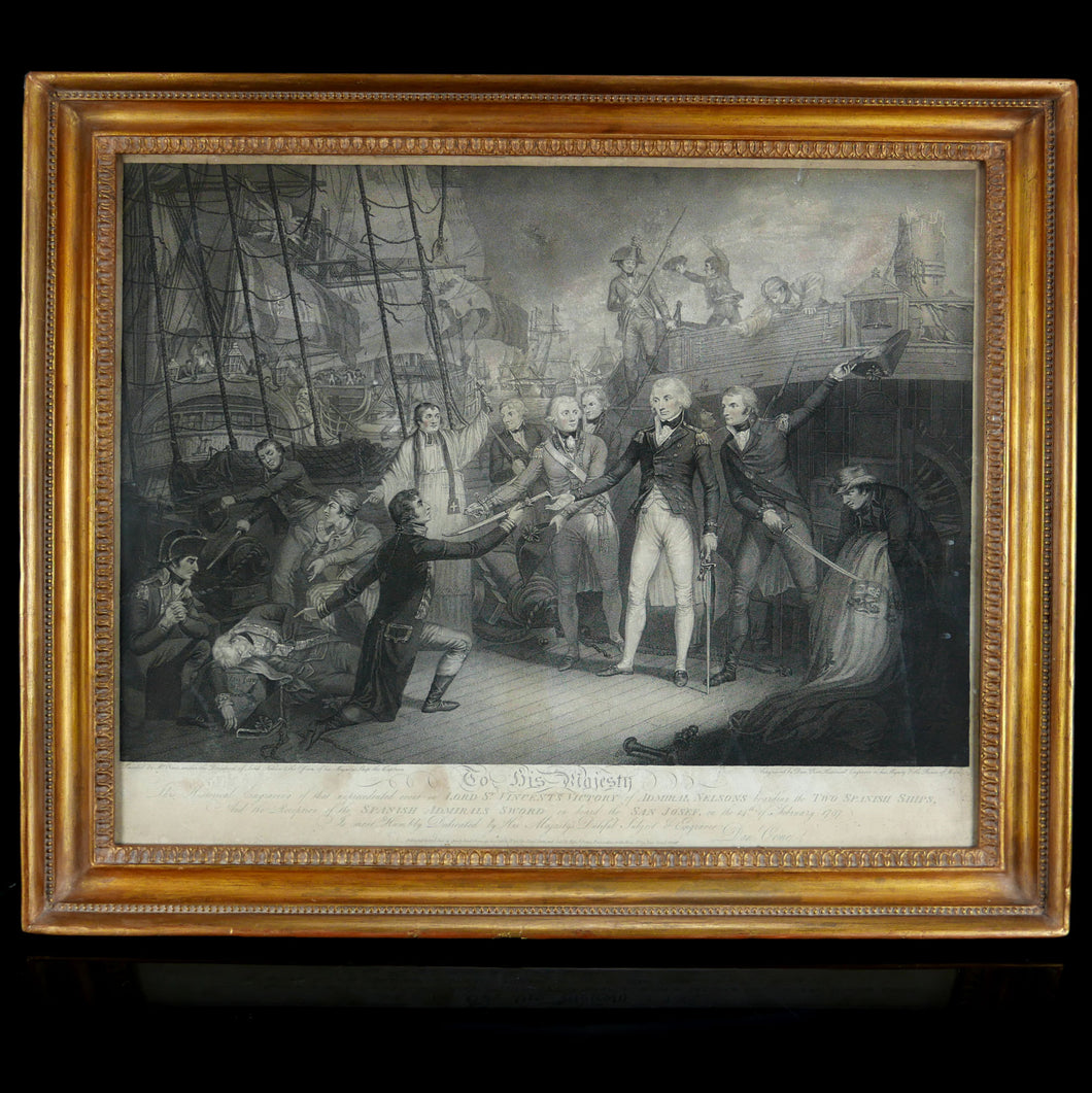 Engraving - Nelson Receiving the Surrender of the San Josef , 1797