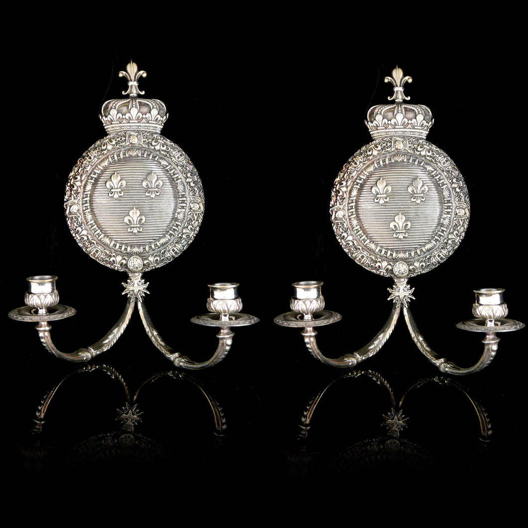 A Pair of French Renaissance Revival Wall Sconces, 1880