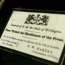 Load image into Gallery viewer, Press Pass for Duke of Wellington’s Funeral, 1852
