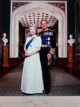 Load image into Gallery viewer, Large Royal Presentation Portrait of The Queen and The Duke of Edinburgh, 1995