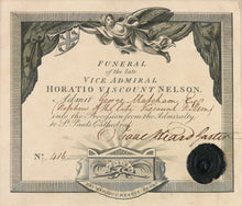 Load image into Gallery viewer, Admiral Lord Nelson Funeral Procession Ticket, 1806
