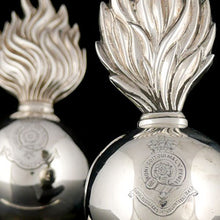 Load image into Gallery viewer, Royal Fusiliers - A Pair of Flaming Grenade Menu Holders, 1891-92