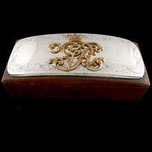Load image into Gallery viewer, Victorian Cavalry Officer’s Silver Pouch Flap Table Box, 1856