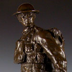 Load image into Gallery viewer, A Bronze Model of a British Infantryman by Albert Toft, Signed and dated 1920
