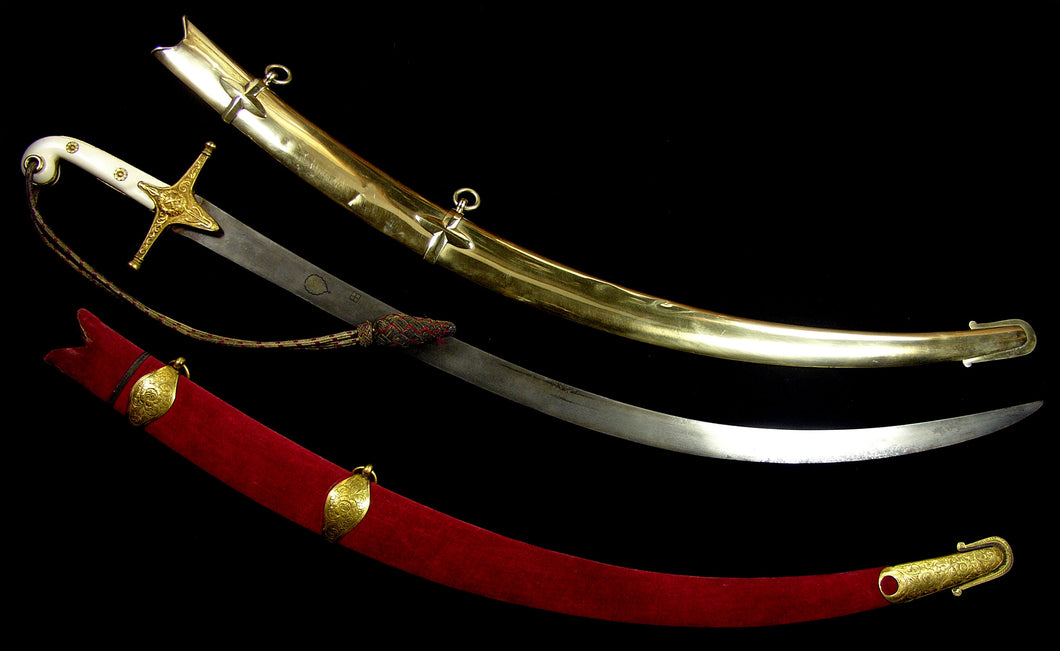 Historic and Symbolic Sword Worn by The First Viceroy of India, Blade, circa 1840; hilt and scabbards circa 1856
