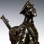 Load image into Gallery viewer, Early 20th Century Bronze Figure of an ‘Old Contemptible’, signed and dated 1915
