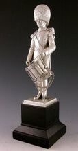 Load image into Gallery viewer, A George V Silver Regimental Presentation Figure of a Irish Guards Drummer by Carrington & Co., Hallmarked London 1933