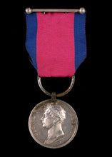 Load image into Gallery viewer, Waterloo Medal, 1815 (Ensign Charles Smith, 33rd Regiment of Foot) fitted with steel clip and ring suspension
