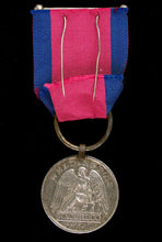 Load image into Gallery viewer, Waterloo Medal, 1815 (Ensign Charles Smith, 33rd Regiment of Foot) fitted with steel clip and ring suspension
