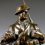 Load image into Gallery viewer, Early 20th Century Bronze Model of a British Infantryman of the Great War on integral naturalistic base, by William McMillan, C.V.O., R.A. (1887-1977), signed and circa 1925