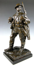 Load image into Gallery viewer, Early 20th Century Bronze Model of a British Infantryman of the Great War on integral naturalistic base, by William McMillan, C.V.O., R.A. (1887-1977), signed and circa 1925