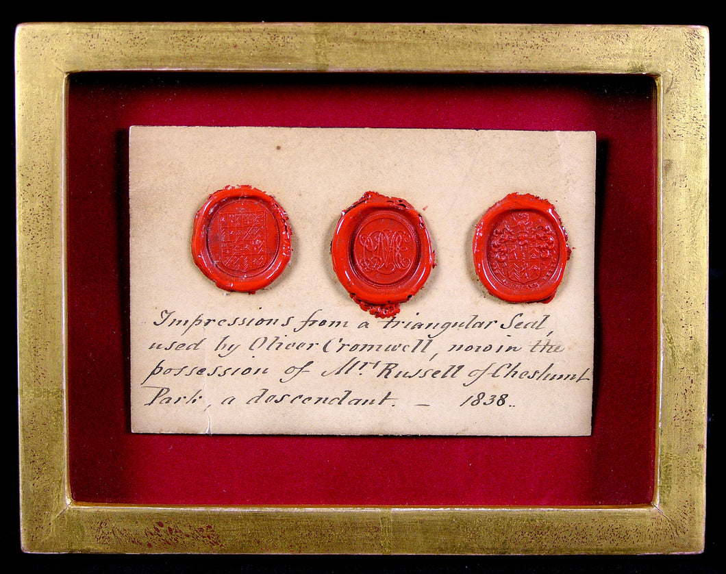 Oliver Cromwell - Wax Impressions from the Lord Protector’s Seal, 1838