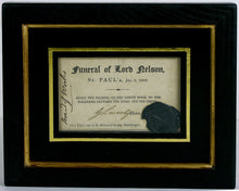 Load image into Gallery viewer, Lord Nelson Funeral Ticket, 1806
