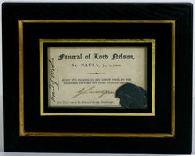 Load image into Gallery viewer, Lord Nelson Funeral Ticket, 1806