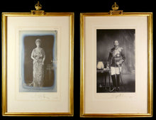 Load image into Gallery viewer, A Pair of Royal Presentation Portrait Photographs of King George V and Queen Mary, 1920