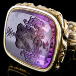 Load image into Gallery viewer, Calabrian Free Corps - A British Peninsula Officer’s Gold and Amethyst Fob Seal, Circa 1830