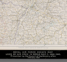 Load image into Gallery viewer, A Second World War R.A.F. Silk Escape Map, Circa 1940-45