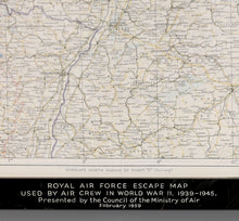 Load image into Gallery viewer, A Second World War R.A.F. Silk Escape Map, Circa 1940-45
