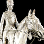 Load image into Gallery viewer, The 10th Royal Hussars - A George V Silver Figure by Sebastian Garrard, 1917
