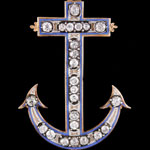Load image into Gallery viewer, A George III Diamond Set Anchor Pendant, 1795