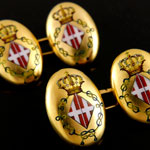 Load image into Gallery viewer, A Pair of Queen Margherita of Italy Royal Presentation Cufflinks, 1890
