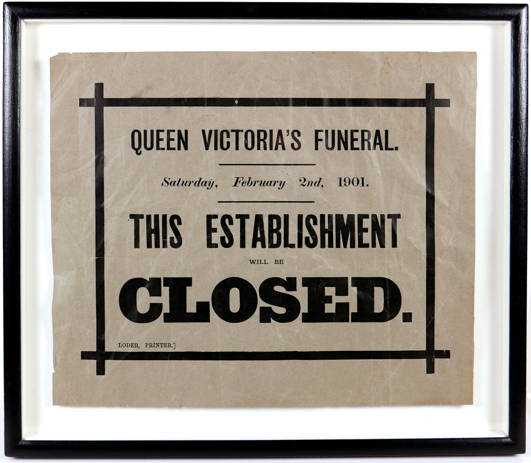 Closed for Queen Victoria’s Funeral, 1901