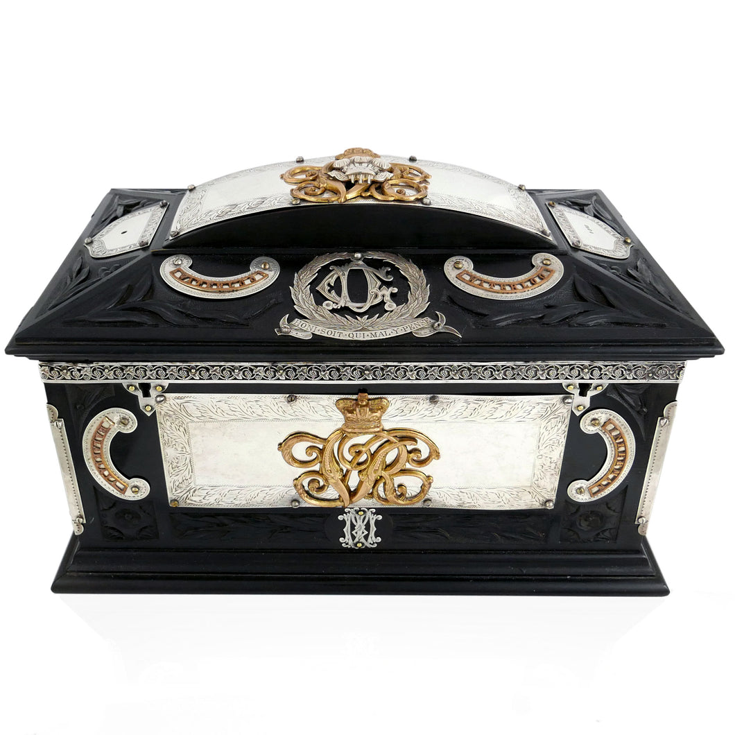 13th Hussars - A Cavalry Officer’s Colonial Table Top Casket, 1880