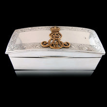 Load image into Gallery viewer, An Edwardian Cavalry Officer’s Silver Table Top Box, c. 1905 & 1925