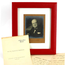 Load image into Gallery viewer, WREN Cypher Officer’s Signed Churchill Portrait Photograph, 1945
