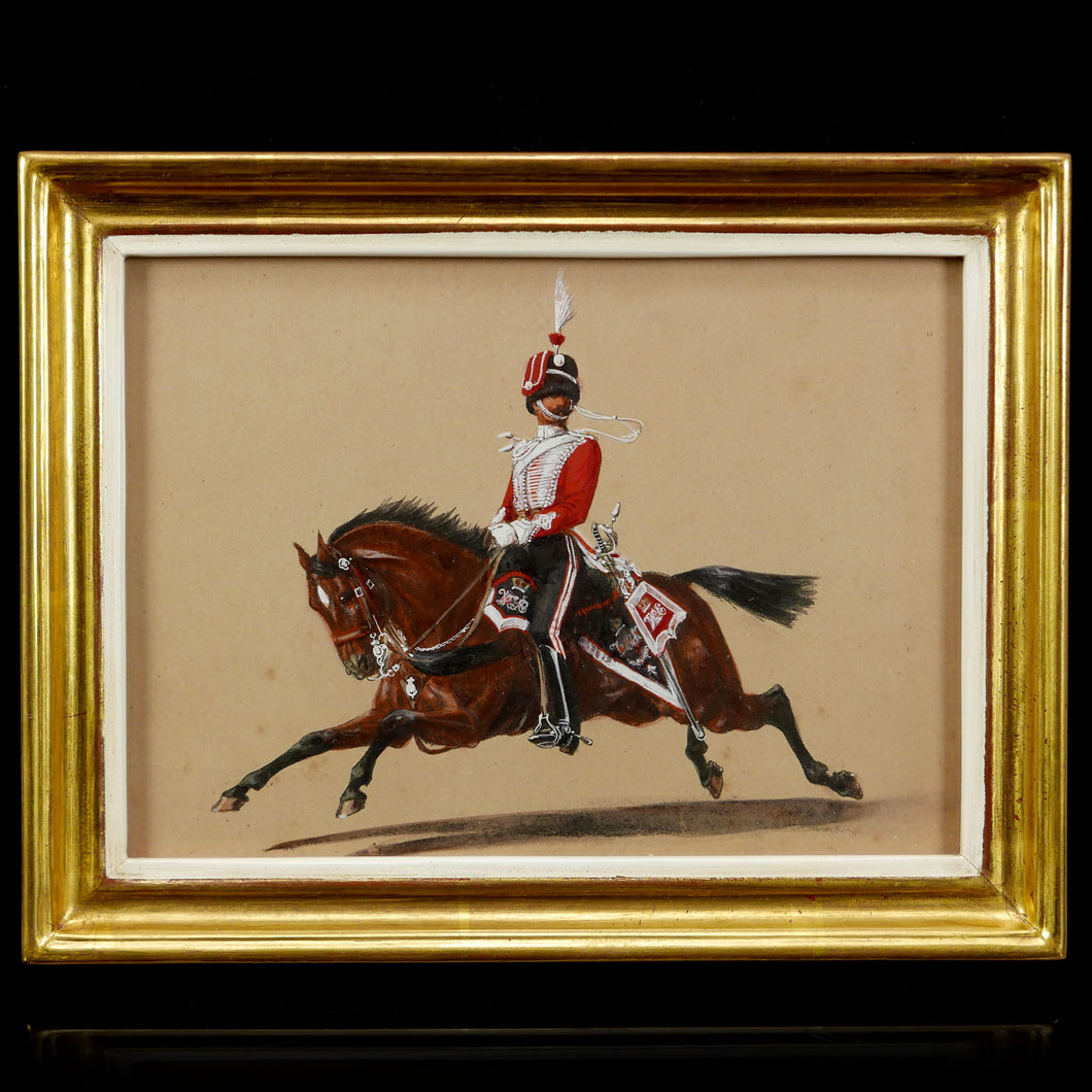 Westmoreland and Cumberland Hussars - Equestrian Study of an Officer, 1890