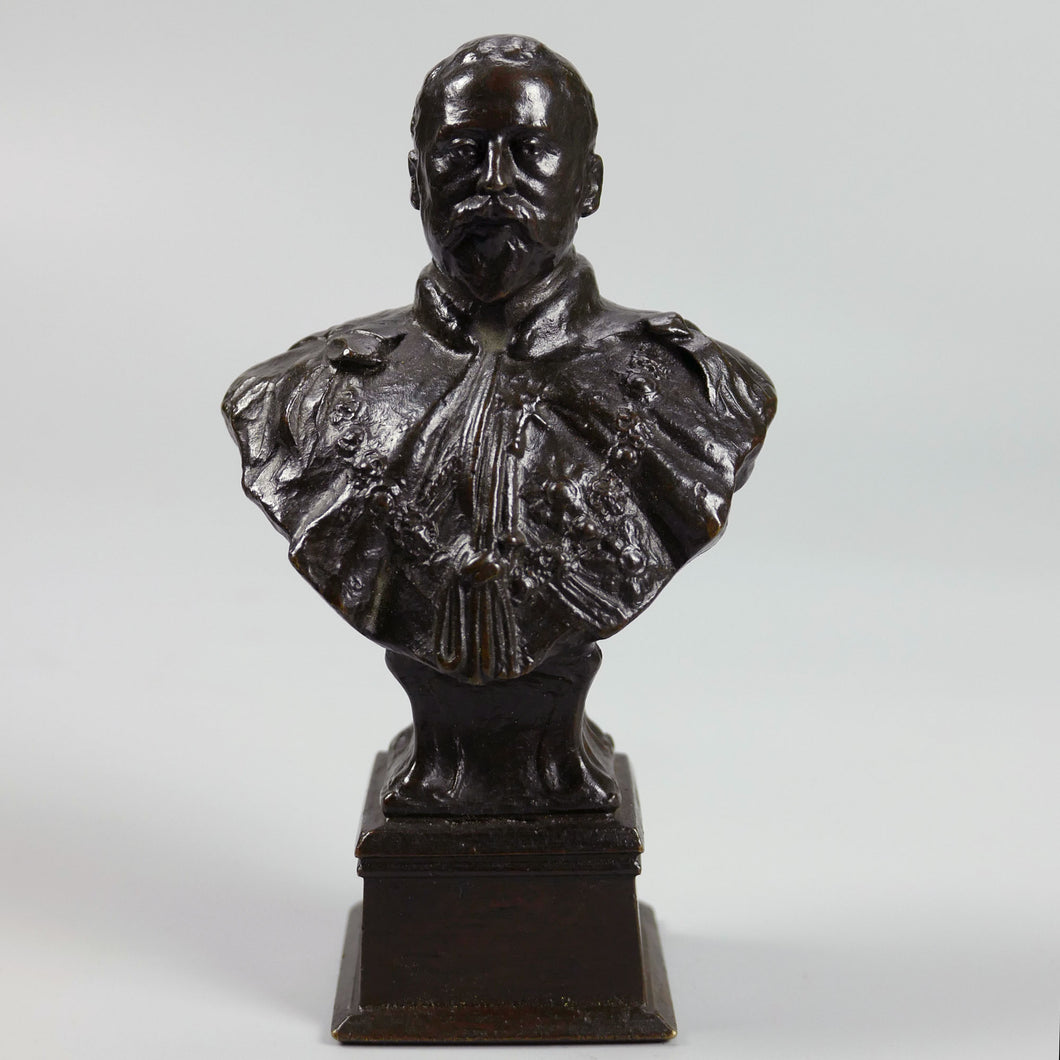 Small Bronze Bust of King Edward VII by Sydney March, 1901