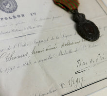 Load image into Gallery viewer, A Napoleonic Infantryman’s St Helena Medal and Award Document, 1857
