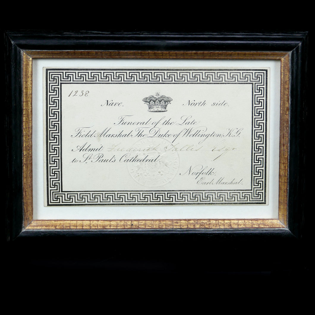 Admission Ticket To The Funeral of the 1st Duke of Wellington, 1852