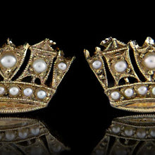 Load image into Gallery viewer, Royal Navy Crown Earrings
