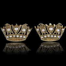 Load image into Gallery viewer, Royal Navy Crown Earrings
