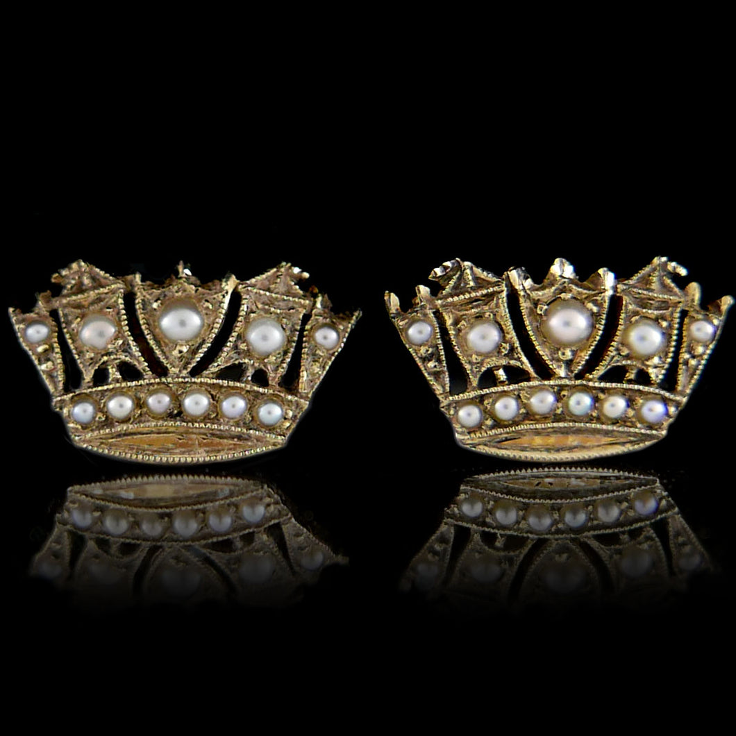 Royal Navy Crown Earrings