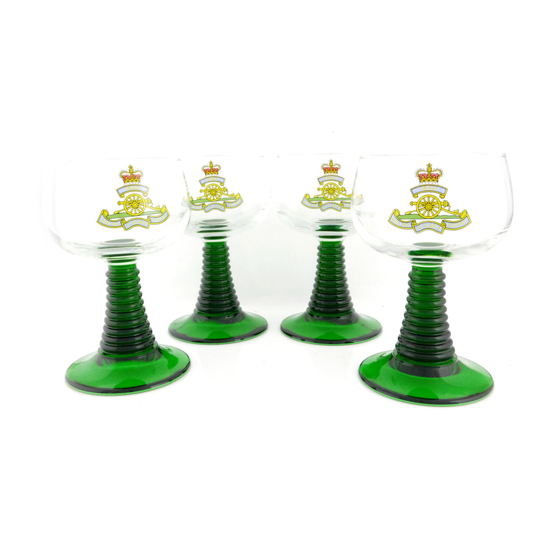 Royal Artillery BAOR - Cold War Period Roemer Wine Glasses, 1980