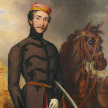 Load image into Gallery viewer, 11th (Prince Albert&#39;s Own) Hussars - Portrait of Lieutenant Brinkley, 1850
