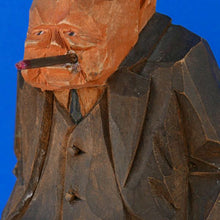 Load image into Gallery viewer, Carved Wood &amp; Polychromed Churchill, 1948
