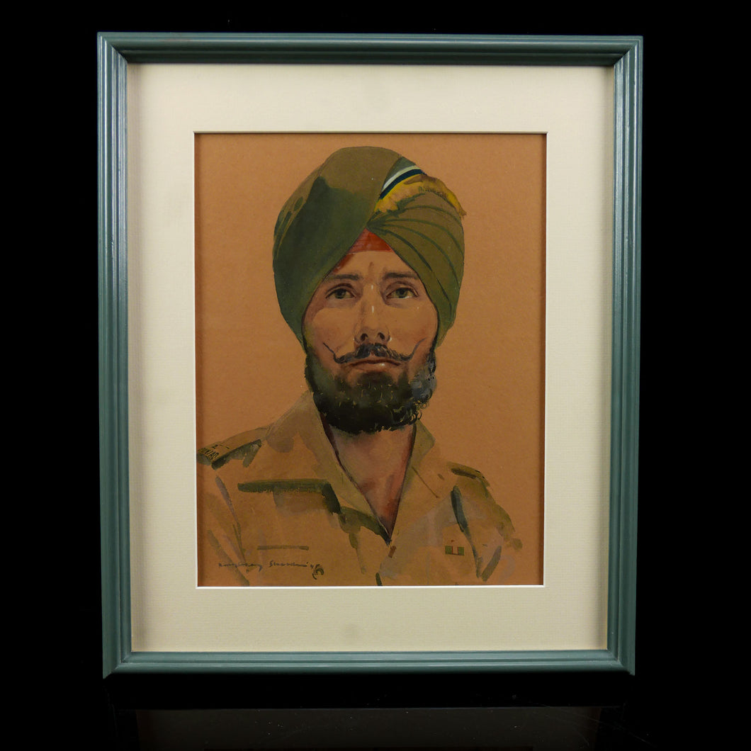 Portrait of a Sikh Non-Commissioned Officer of the 2nd Punjab Regiment, 1945