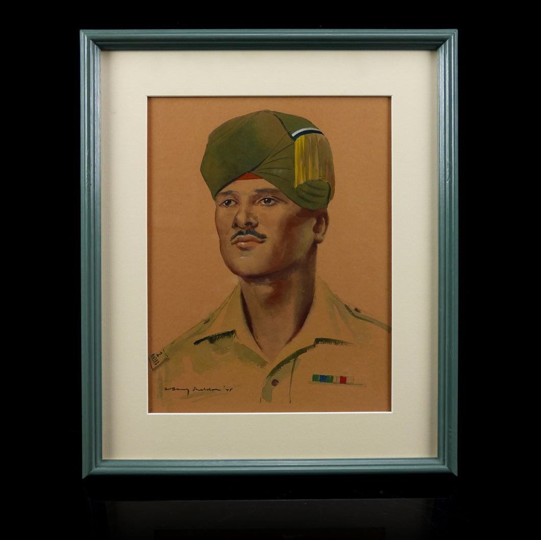 Portrait of a Punjabi Muslim Non-Commissioned Officer of the 2nd Punjab Regiment, 1945