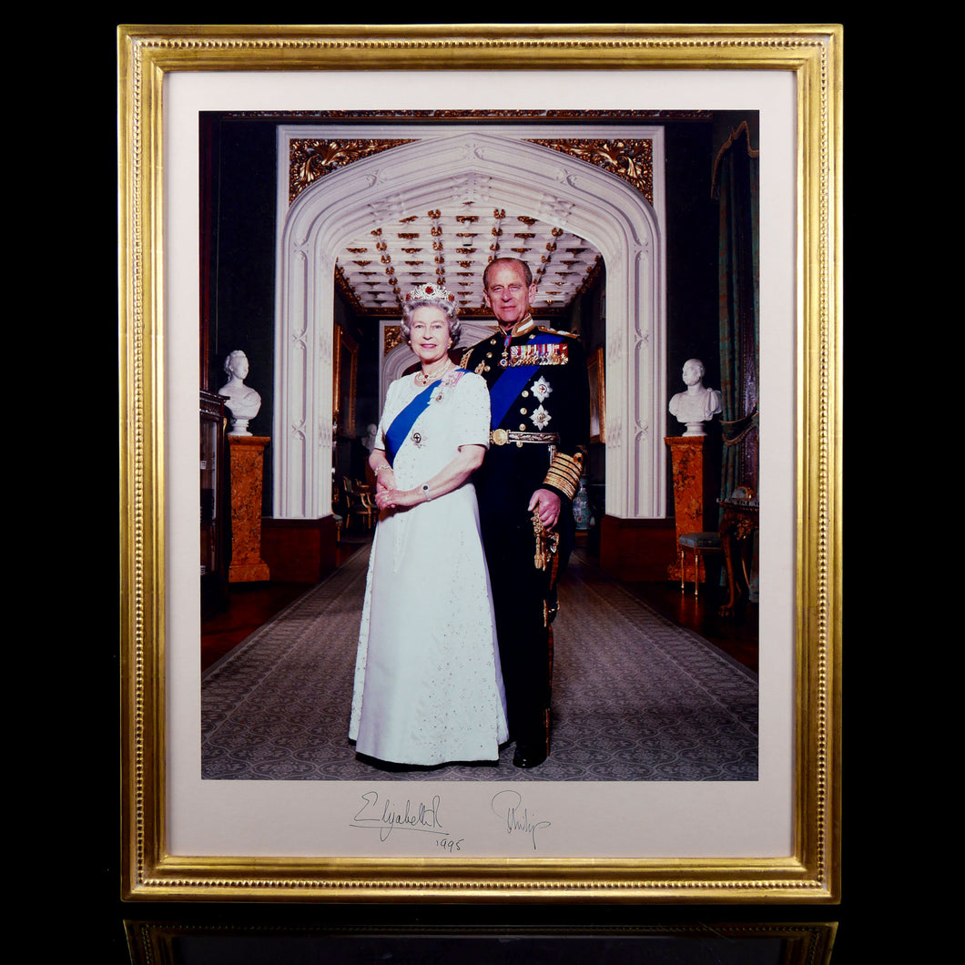 Large Royal Presentation Portrait of The Queen and The Duke of Edinburgh, 1995