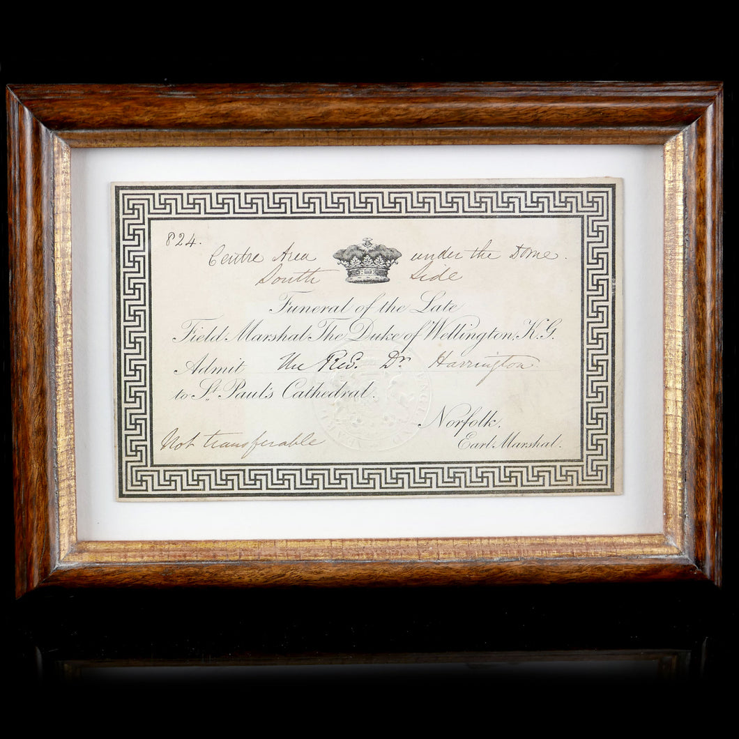 Admission Ticket To The Funeral of the 1st Duke of Wellington, 1852