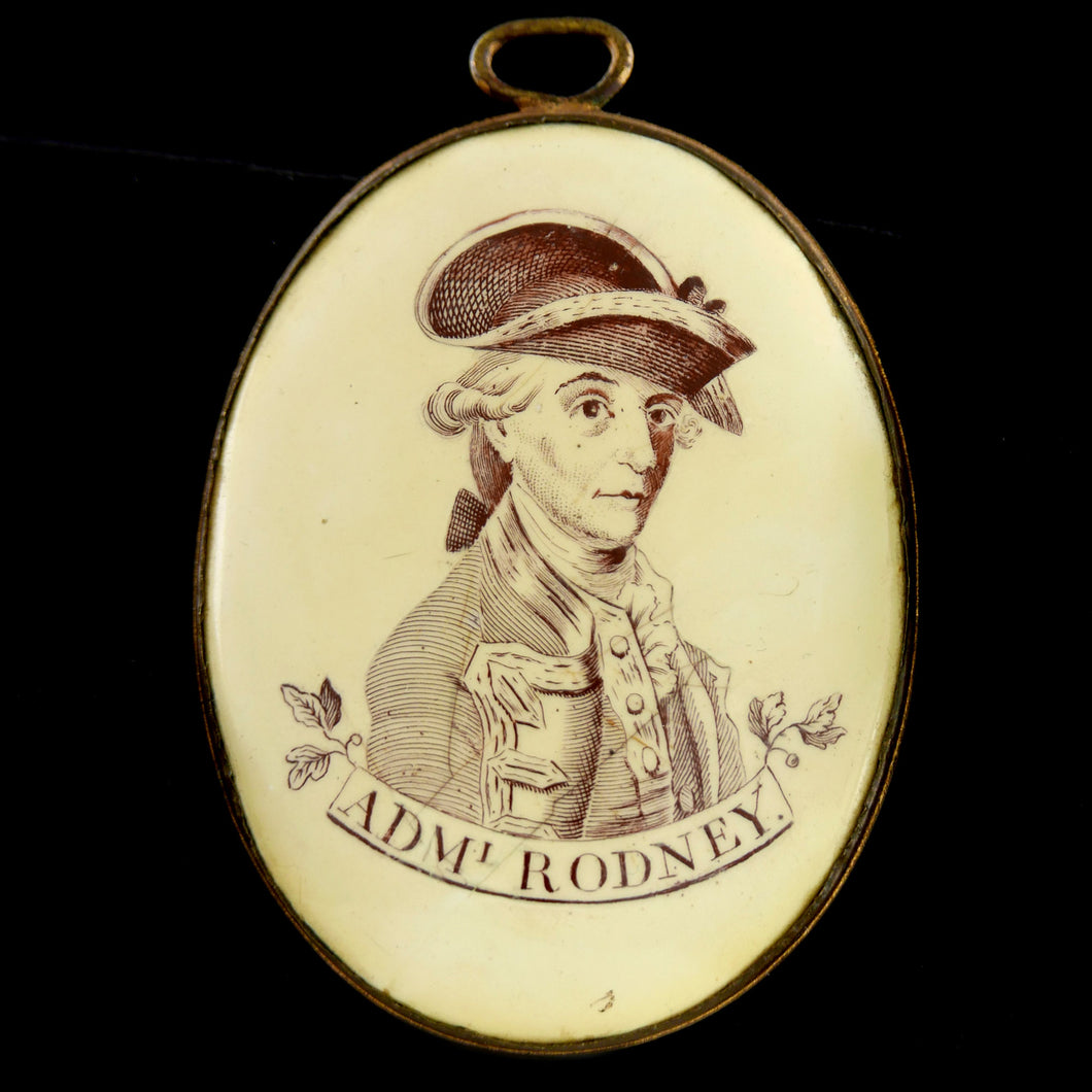 American Revolution - Admiral Rodney Portrait Plaque, 1785