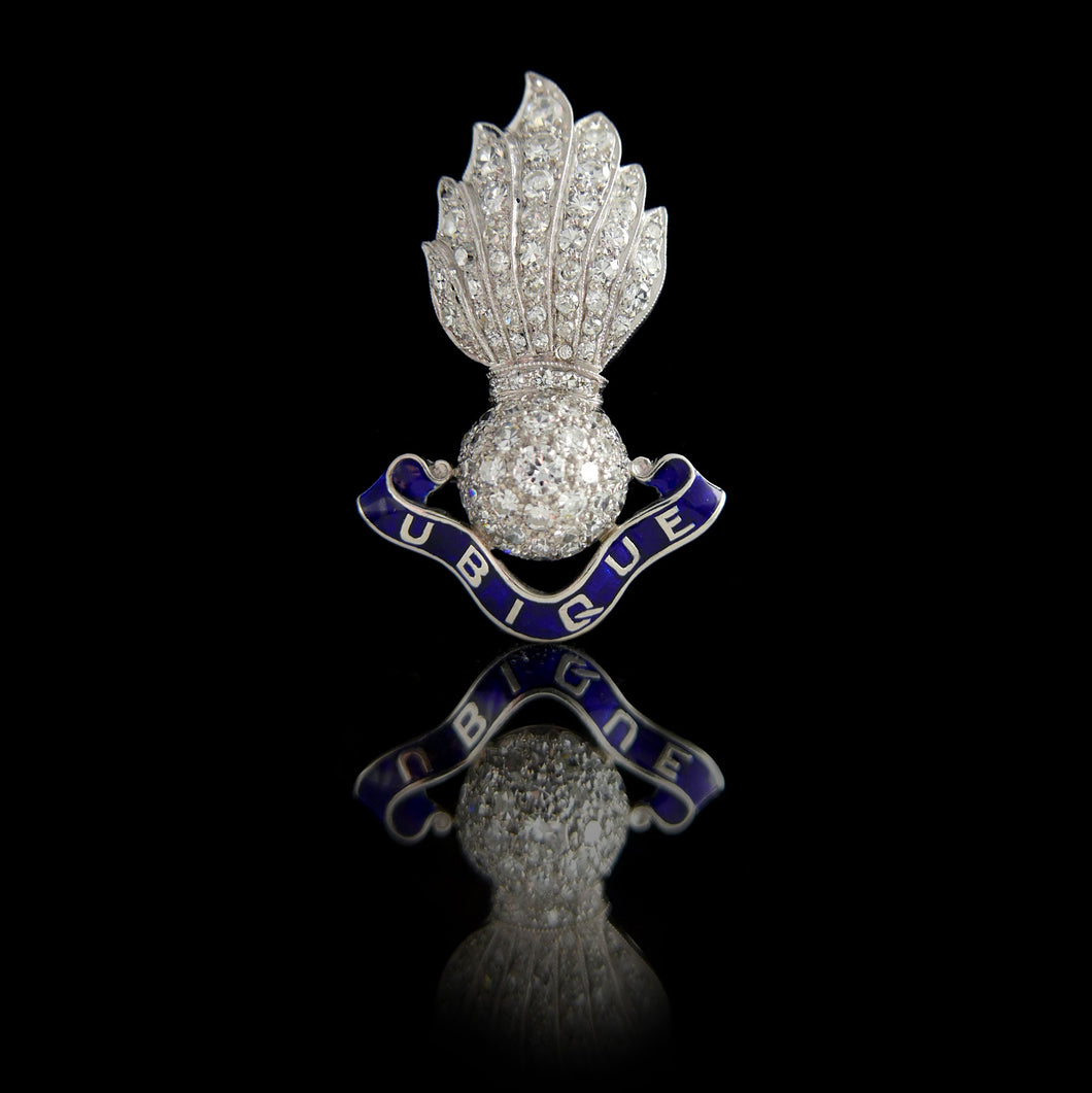 Royal Artillery Grenade Diamond Brooch